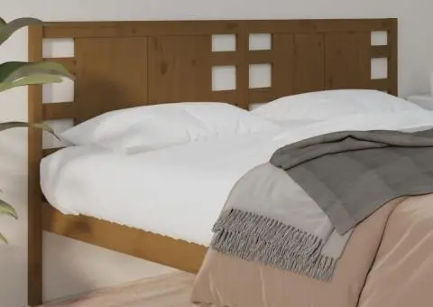 Tăblie de pat, maro miere, 126x4x100 cm, lemn masiv de pin - 1/5