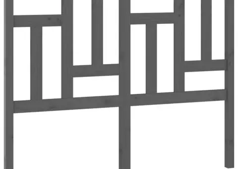 Tăblie de pat, gri, 125,5x4x100 cm, lemn masiv de pin - 2/5