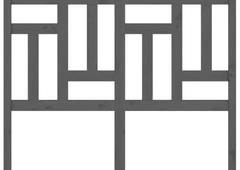 Tăblie de pat, gri, 125,5x4x100 cm, lemn masiv de pin - 3/5