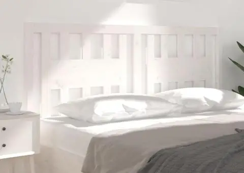 Tăblie de pat, alb, 141x4x100 cm, lemn masiv de pin - 4/5