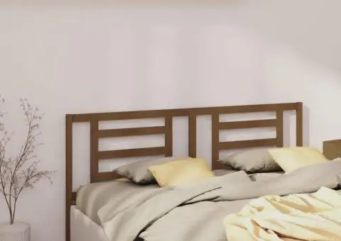 Tăblie de pat, maro miere, 166x4x100 cm, lemn masiv de pin - 1/5