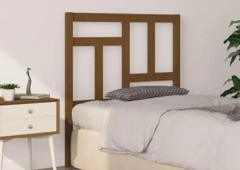 Tăblie de pat, maro miere, 80,5x4x100 cm, lemn masiv de pin - 1/5