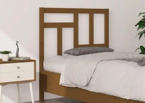 Tăblie de pat, maro miere, 80,5x4x100 cm, lemn masiv de pin - 3/5