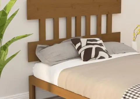 Tăblie de pat, maro miere, 138,5x3x81 cm, lemn masiv de pin - 1/5