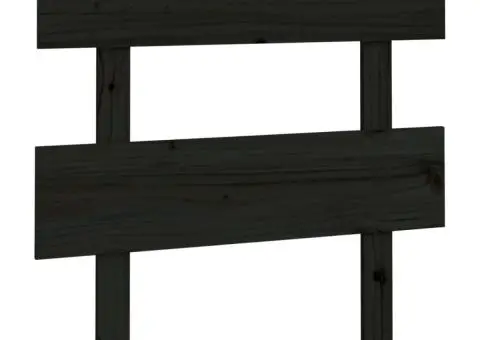 Tăblie de pat, negru, 93,5x3x81 cm, lemn masiv de pin - 2/5