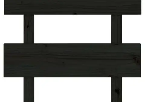 Tăblie de pat, negru, 93,5x3x81 cm, lemn masiv de pin - 3/5