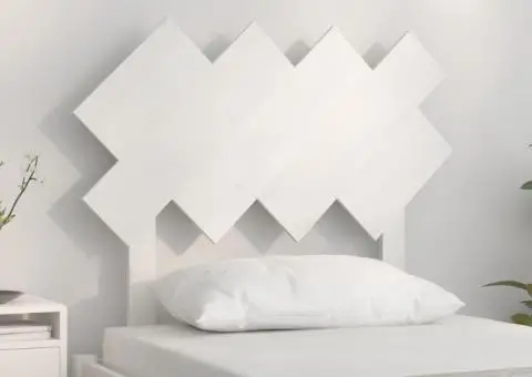 Tăblie de pat, alb, 92x3x81 cm, lemn masiv de pin - 3/5