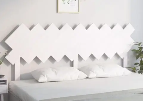 Tăblie de pat, alb, 178x3x80,5 cm, lemn masiv de pin - 1/5