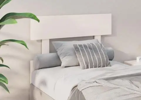 Tăblie de pat, alb, 103,5x3x81 cm, lemn masiv de pin - 4/5