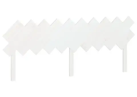 Tăblie de pat, alb, 196x3x80,5 cm, lemn masiv de pin - 2/5