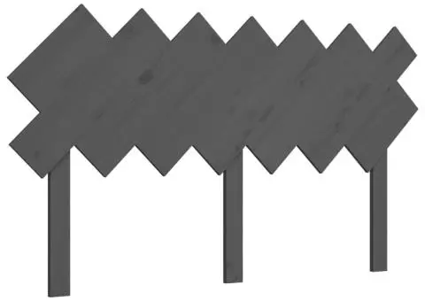 Tăblie de pat, gri, 141x3x80,5 cm, lemn masiv de pin - 2/5