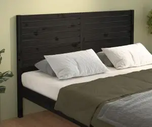 vidaXL Tăblie de pat, negru, 126x4x100 cm, lemn masiv de pin