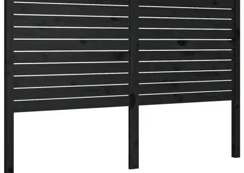 Tăblie de pat, negru, 126x4x100 cm, lemn masiv de pin - 2/5