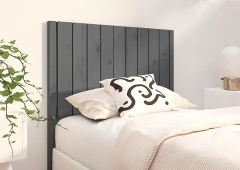 Tăblie de pat gri 95,5x4x100 cm Lemn masiv de pin - 3/5