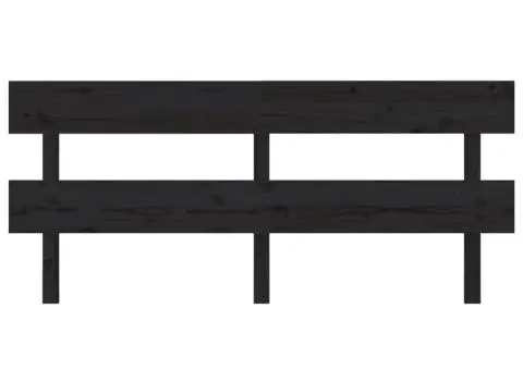 Tăblie de pat, negru, 184x3x81 cm, lemn masiv de pin - 3/5