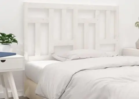 Tăblie de pat, alb, 155,5x4x100 cm, lemn masiv de pin - 4/5