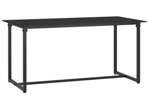 Set mobilier de exterior cu perne, 4 piese, negru, poliratan - 5/5