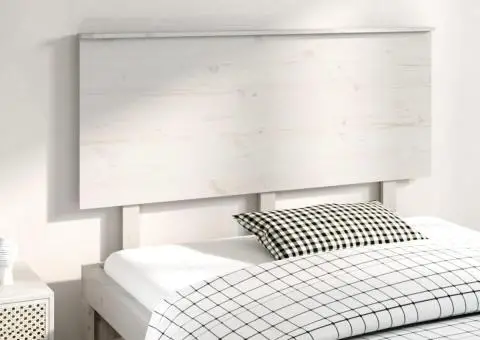 Tăblie de pat, alb, 139x6x82,5 cm, lemn masiv de pin - 1/5