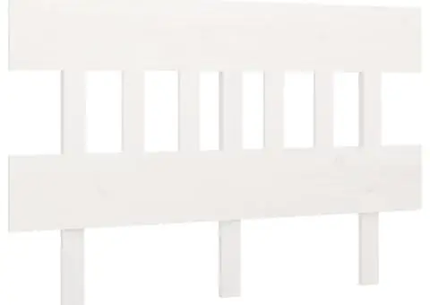 Tăblie de pat, alb, 123,5x3x81 cm, lemn masiv de pin - 2/5