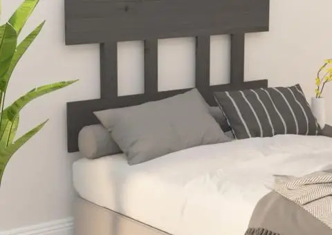 Tăblie de pat, gri, 103,5x3x81 cm, lemn masiv de pin - 5/5