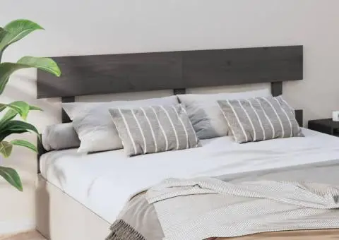 Tăblie de pat, gri, 154x3x81 cm, lemn masiv de pin - 4/5