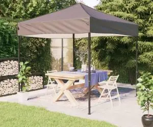 vidaXL Cort pliabil pentru petrecere, gri taupe, 2x2 m