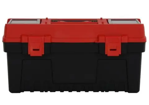 Set de cutii de scule, 2 piese, negru și roșu, polipropilenă - 3/5
