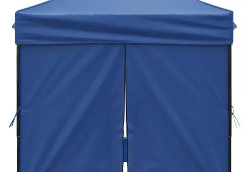 Cort pliabil pentru petrecere, pereți laterali, albastru, 2x2 m - 4/5