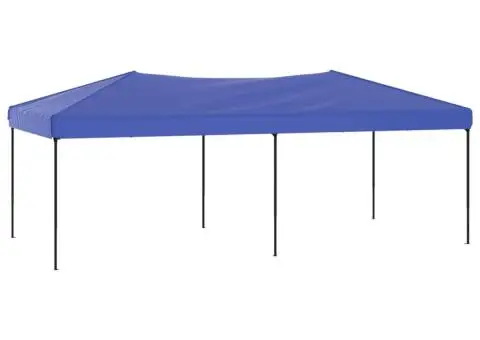 Cort pliabil pentru petreceri, albastru, 3x6 m - 2/5