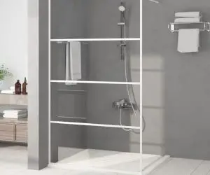 vidaXL Paravan duș walk-in, alb, 115x195 cm, sticlă ESG transparentă