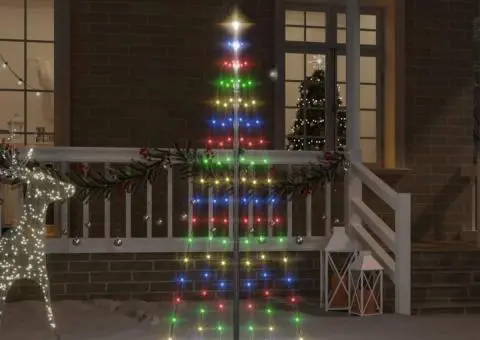 Brad de Crăciun pe catarg, 108 LED-uri, multicolor, 180 cm - 1/5