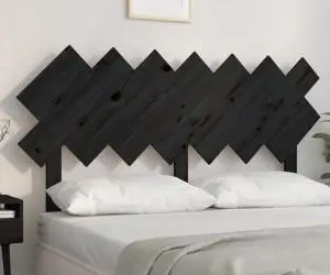 vidaXL Tăblie de pat, negru, 151,5x3x81 cm, lemn masiv de pin