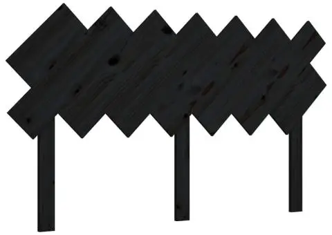 Tăblie de pat, negru, 151,5x3x81 cm, lemn masiv de pin - 2/5