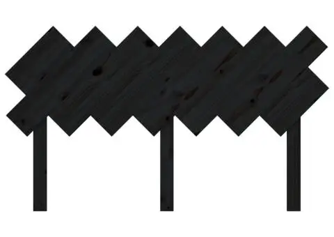 Tăblie de pat, negru, 151,5x3x81 cm, lemn masiv de pin - 4/5