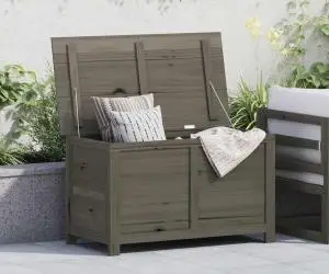 vidaXL Cutie de perne de exterior maro 100x50x56 cm lemn masiv brad