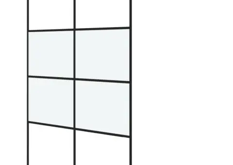 Perete cabină duș walk-in negru 140x195 cm sticlă ESG semi-mată - 2/5