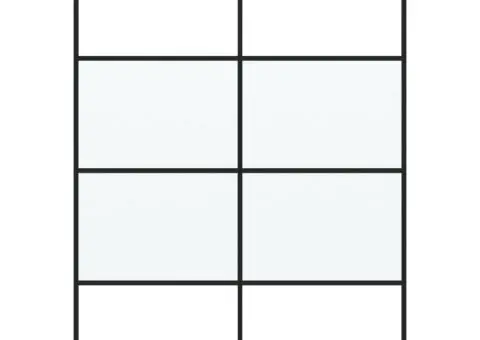 Perete cabină duș walk-in negru 140x195 cm sticlă ESG semi-mată - 3/5