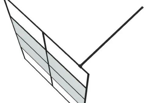 Perete cabină duș walk-in negru 140x195 cm sticlă ESG semi-mată - 5/5