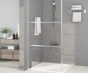 vidaXL Paravan duș walk-in argintiu 100x195 cm sticlă ESG transparentă