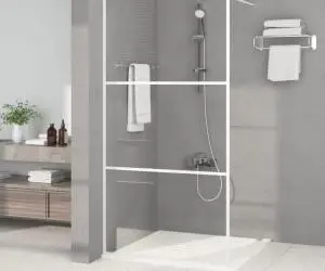 vidaXL Paravan duș walk-in, alb, 100x195 cm, sticlă ESG transparentă