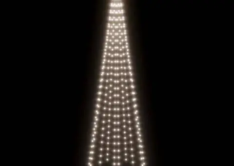 Brad de Crăciun pe catarg, 310 LED-uri, alb rece, 300 cm - 4/5