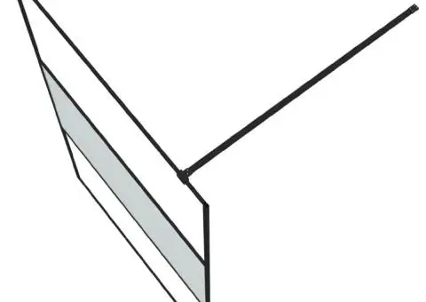 Perete cabină duș walk-in negru 115x195 cm sticlă ESG semi-mată - 5/5