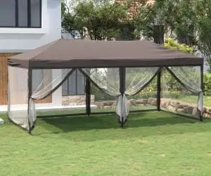 vidaXL Cort pliabil pentru petrecere pereți laterali, gri taupe, 3x6 m