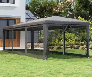 vidaXL Cort de petrecere cu 8 pereți din plasă, antracit, 3x9 m, HDPE