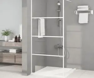 vidaXL Paravan duș walk-in, alb, 90x195 cm, sticlă ESG transparentă