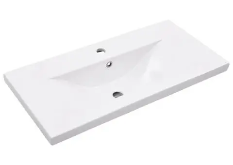 Cadru lavoar baie cu chiuvetă încorporată, alb, fier - 5/5