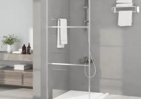 Paravan duș walk-in argintiu 80x195 cm sticlă ESG transparentă - 1/5