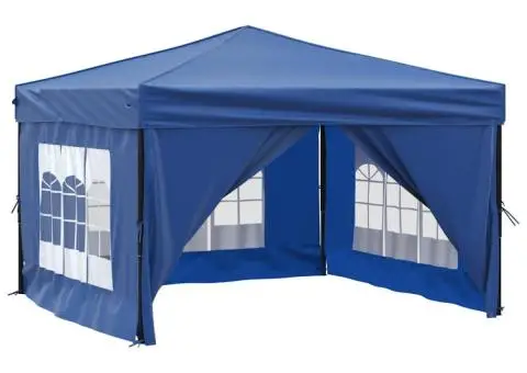 Cort pliabil pentru petrecere, pereți laterali, albastru, 3x3 m - 3/5