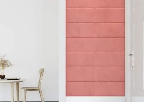 Panouri de perete 12 buc. roz 60x30 cm catifea 2,16 m² - 4/5