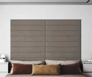 vidaXL Panouri de perete 12 buc. gri deschis 90x15 cm catifea 1,62 m²
